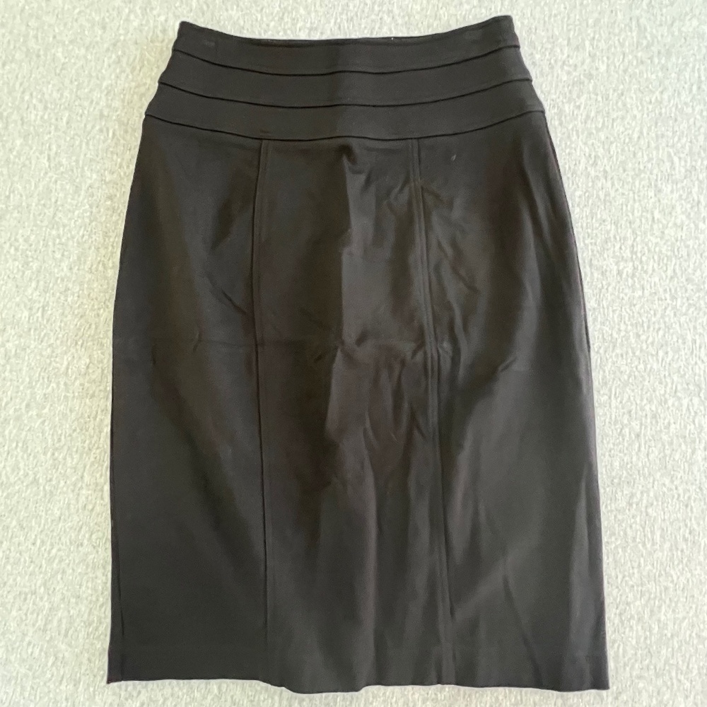 Cabi Black Ponte Knit Stretch Pencil Skirt Style #205 | Size 10